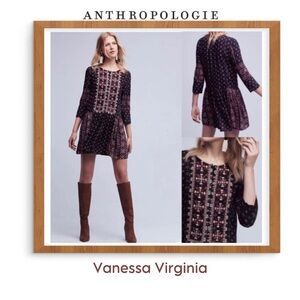 Anthropologie Vanessa Virginia Patterned Mini Dress